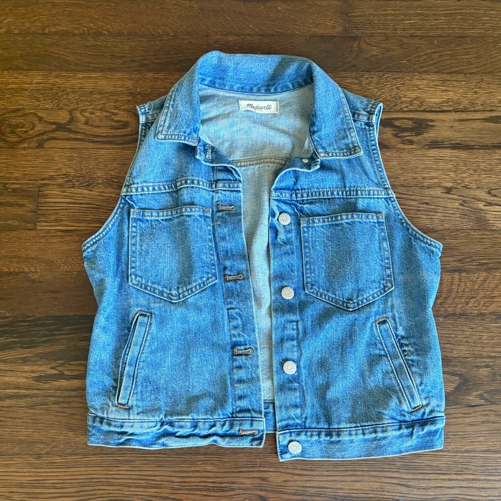 Madewell Light Blue Denim Vest